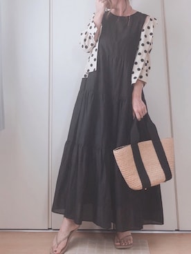 「モノトーンコーデ」｜「アイテム（ビーチサンダル）」を使った、♥︎ 𝕃𝕆𝕍𝔼 ♥︎さん（レディース・163cm）の夏コーディネート
