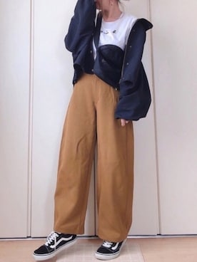 「ジャージーパンツ」｜「アイテム（ブルゾン）」を使った、♥︎ 𝕃𝕆𝕍𝔼 ♥︎さん（レディース・163cm）の夏コーディネート