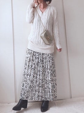 「アイテム（イヤリング）」を使った、♥︎ 𝕃𝕆𝕍𝔼 ♥︎さん（レディース・163cm）の秋コーディネート