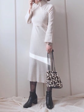 「Bou Jeloud（ブージュルード）のアイテム（アクセサリー）」を使った、♥︎ 𝕃𝕆𝕍𝔼 ♥︎さん（レディース・163cm）の冬コーディネート