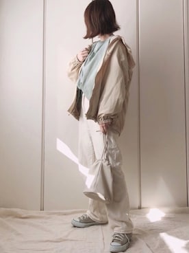 「ピスタチオ」｜「アイテム（マウンテンパーカー）」を使った、♥︎ 𝕃𝕆𝕍𝔼 ♥︎さん（レディース・163cm）の冬コーディネート