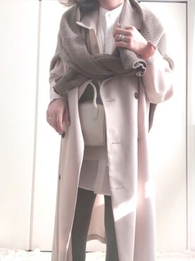 「ゆるニット」｜「アイテム（トレンチコート）」を使った、♥︎ 𝕃𝕆𝕍𝔼 ♥︎さん（レディース・163cm）の冬コーディネート