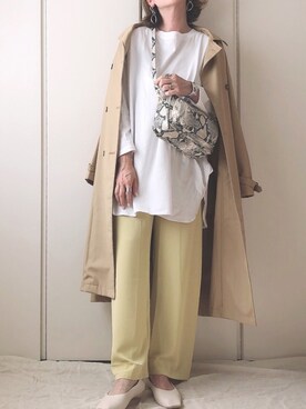 「GOLDY（ゴールディ）のニュアンス カーブ アシンメトリー イヤリング（イヤリング）」を使った、♥︎ 𝕃𝕆𝕍𝔼 ♥︎さん（レディース・163cm）の春コーディネート