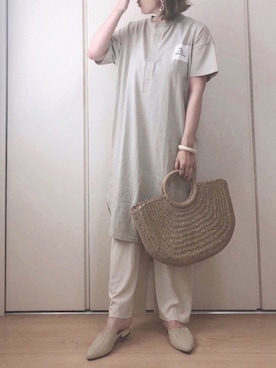 「リラックスパンツ」｜「アイテム（ワンピース/ドレス）」を使った、♥︎ 𝕃𝕆𝕍𝔼 ♥︎さん（レディース・163cm）の春コーディネート