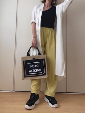 「アシンメトリー」｜「アイテム（シャツワンピース）」を使った、♥︎ 𝕃𝕆𝕍𝔼 ♥︎さん（レディース・163cm）の夏コーディネート