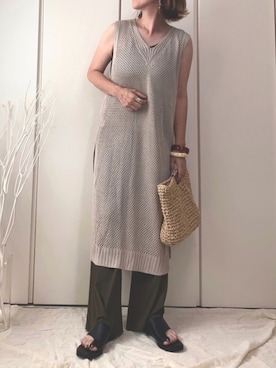 「reca（レカ）のアイテム（かごバッグ）」を使った、♥︎ 𝕃𝕆𝕍𝔼 ♥︎さん（レディース・163cm）の夏コーディネート