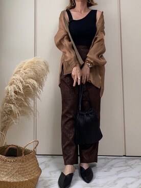 「GOLDY（ゴールディ）のニュアンス カーブ アシンメトリー イヤリング（イヤリング）」を使った、♥︎ 𝕃𝕆𝕍𝔼 ♥︎さん（レディース・163cm）の秋コーディネート