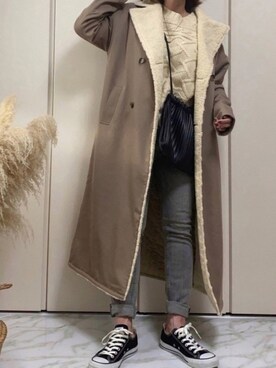 「プリーツバッグ」｜「アイテム（その他アウター）」を使った、♥︎ 𝕃𝕆𝕍𝔼 ♥︎さん（レディース・163cm）の秋コーディネート
