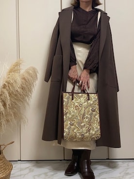 「rectangle（レクタングル）のアイテム（チェスターコート）」を使った、♥︎ 𝕃𝕆𝕍𝔼 ♥︎さん（レディース・163cm）の秋コーディネート