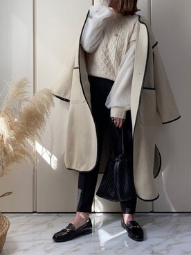 「プリーツバッグ」｜「アイテム（その他アウター）」を使った、♥︎ 𝕃𝕆𝕍𝔼 ♥︎さん（レディース・163cm）の冬コーディネート