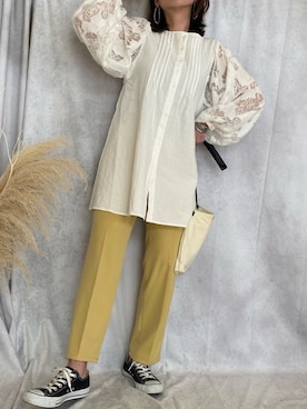 「rectangle（レクタングル）のアイテム（パンツ）」を使った、♥︎ 𝕃𝕆𝕍𝔼 ♥︎さん（レディース・163cm）の春コーディネート