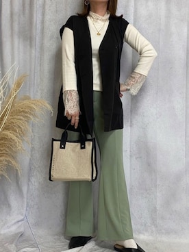 「MAMACASAR（ママカサル）のアイテム」を使った、♥︎ 𝕃𝕆𝕍𝔼 ♥︎さん（レディース・163cm）の春コーディネート