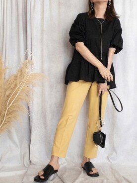 「GOLDY（ゴールディ）のニュアンス カーブ アシンメトリー イヤリング（イヤリング）」を使った、♥︎ 𝕃𝕆𝕍𝔼 ♥︎さん（レディース・163cm）の夏コーディネート