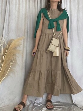 「rectangle（レクタングル）のアイテム（シャツワンピース）」を使った、♥︎ 𝕃𝕆𝕍𝔼 ♥︎さん（レディース・163cm）の夏コーディネート
