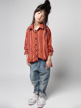 「アイテム（レッド系）」を使った、antiquatoy  officialさん（キッズ・120cm）の冬コーディネート