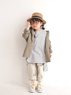 「アイテム（シャツ/ブラウス）」を使った、antiquatoy  officialさん（キッズ・100cm）の春コーディネート