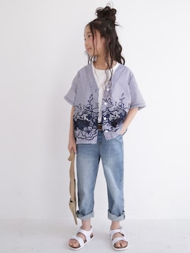 「アイテム（シャツ/ブラウス）」を使った、antiquatoy  officialさん（キッズ・122cm）の春コーディネート