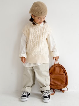 「アイテム（ベスト）」を使った、antiquatoy  officialさん（キッズ・100cm）の秋コーディネート