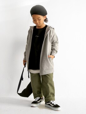 「antiqua」｜「アイテム（ハンチング/ベレー帽）」を使った、antiquatoy  officialさん（キッズ・110cm）の秋コーディネート
