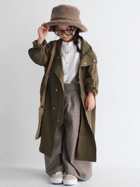 「antiqua（アンティカ）のアイテム（帽子）」を使った、antiquatoy  officialさん（キッズ・110cm）の秋コーディネート