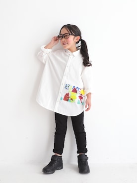 「アイテム（シャツ/ブラウス）」を使った、antiquatoy  officialさん（キッズ・110cm）の冬コーディネート