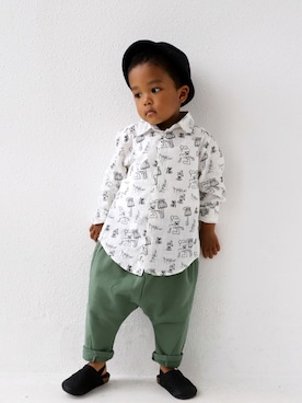 「アイテム（シャツ/ブラウス）」を使った、antiquatoy  officialさん（キッズ・100cm）の夏コーディネート