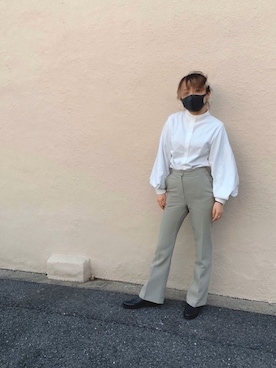 「LAULEN（ローレン）のアイテム（スラックス）」を使った、tinoさん（レディース・152cm）の春コーディネート