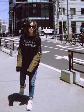 「DAZZLE（ダズル）のアイテム（ジャケット/アウター）」を使った、穿着高跟鞋流浪D猫さん（レディース・157cm）の春コーディネート
