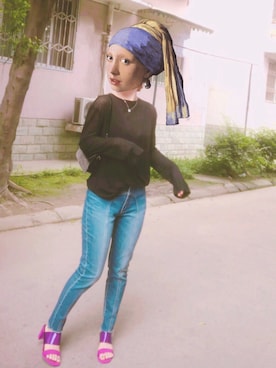 「DAZZLE（ダズル）のアイテム」を使った、穿着高跟鞋流浪D猫さん（レディース・157cm）の夏コーディネート