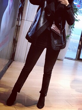 「DAZZLE（ダズル）のアイテム」を使った、穿着高跟鞋流浪D猫さん（レディース・157cm）の冬コーディネート