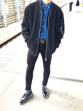 「AZUL by moussy（アズールバイマウジー）のアイテム（ブルゾン）」を使った、青さん（メンズ・170cm）の春コーディネート