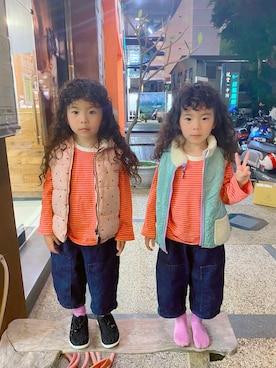 「アイテム（ジャケット/アウター）」を使った、Barbie Wawa さん（キッズ・90cm）の冬コーディネート