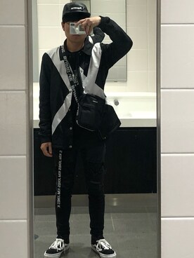 「glamb（グラム）のアイテム（その他アウター）」を使った、ガチむちさん（メンズ・168cm）の秋コーディネート