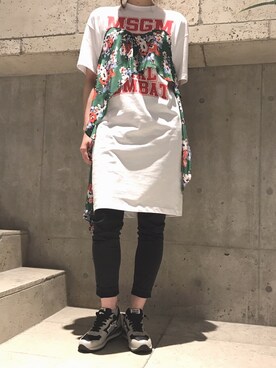 「MSGM（エムエスジーエム）のアイテム（ワンピース）」を使った、ayanoさん（レディース・171cm）の春コーディネート