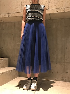 「MSGM（エムエスジーエム）のアイテム（スカート）」を使った、ayanoさん（レディース・171cm）の夏コーディネート