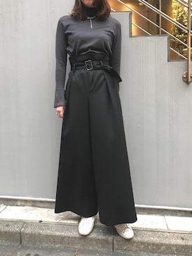 「Yasutoshi Ezumi（ヤストシエズミ）のアイテム（パンツ）」を使った、ayanoさん（レディース・171cm）の夏コーディネート