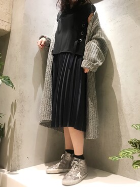 「Yasutoshi Ezumi（ヤストシエズミ）のアイテム（ワンピース/ドレス）」を使った、ayanoさん（レディース・171cm）の冬コーディネート