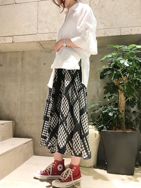 「Yasutoshi Ezumi（ヤストシエズミ）のアイテム」を使った、ayanoさん（レディース・171cm）の春コーディネート
