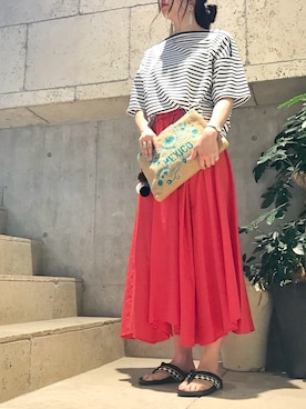 「STAR MELA（スターメラ）のアイテム」を使った、ayanoさん（レディース・171cm）の夏コーディネート