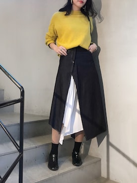 「Yasutoshi Ezumi（ヤストシエズミ）のアイテム」を使った、ayanoさん（レディース・171cm）の冬コーディネート
