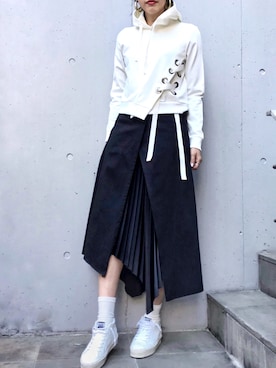 「Yasutoshi Ezumi（ヤストシエズミ）のアイテム」を使った、ayanoさん（レディース・171cm）の冬コーディネート