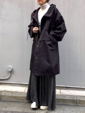 「B2nd」｜「アイテム（サロペット/オーバーオール）」を使った、ayanoさん（レディース・171cm）の冬コーディネート