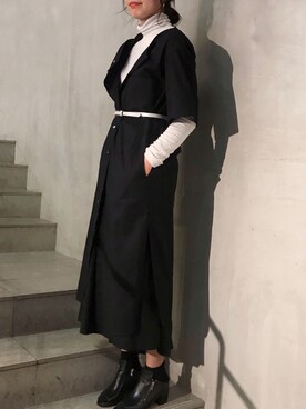 「Y's（ワイズ）のアイテム（ワンピース/ドレス）」を使った、ayanoさん（レディース・171cm）の冬コーディネート