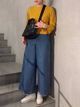 「VeeCollective（ヴィーコレクティブ）のアイテム」を使った、ayanoさん（レディース・171cm）の冬コーディネート