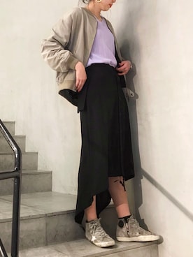 「Yasutoshi Ezumi（ヤストシエズミ）のアイテム（ブルゾン）」を使った、ayanoさん（レディース・171cm）の冬コーディネート