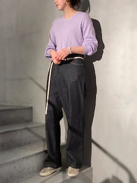 「Yasutoshi Ezumi（ヤストシエズミ）のアイテム（パンツ）」を使った、ayanoさん（レディース・171cm）の冬コーディネート