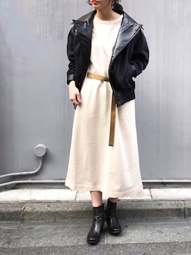 「MINEDENIM（マインデニム）のアイテム（ジャケット/アウター）」を使った、ayanoさん（レディース・171cm）の春コーディネート