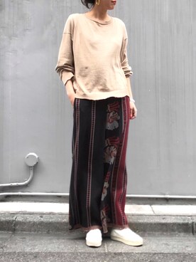 「Yasutoshi Ezumi（ヤストシエズミ）のアイテム」を使った、ayanoさん（レディース・171cm）の春コーディネート