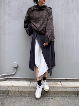 「Yasutoshi Ezumi（ヤストシエズミ）のアイテム」を使った、ayanoさん（レディース・171cm）の春コーディネート