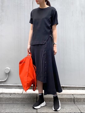 「ソックススニーカー」｜「アイテム（ワンピース/ドレス）」を使った、ayanoさん（レディース・170cm）の夏コーディネート